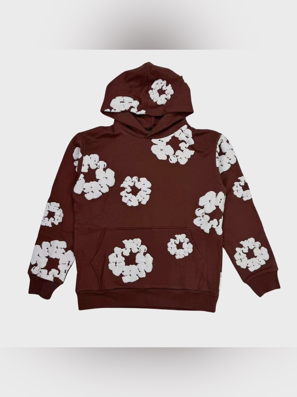 Men's Brown Denim Tears Ring Print Hoodie